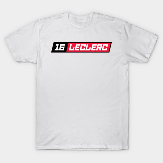 Charles Leclerc 16 F1 Driver T-Shirt by petrolhead